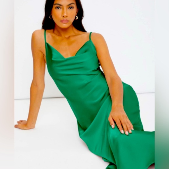 Floerns Spaghetti Strap Cowl Neck Long Slip Midi Dress Med - Picture 6 of 13